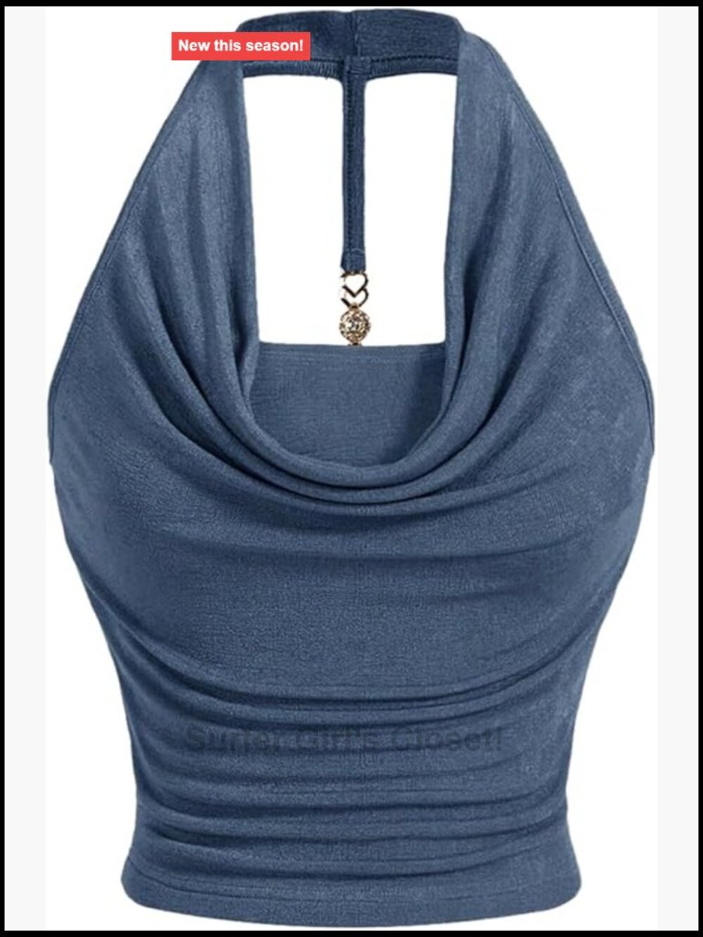 Sleeveless Halter Neck Crop Tank Top Medium Stretch Casual Going Out Top